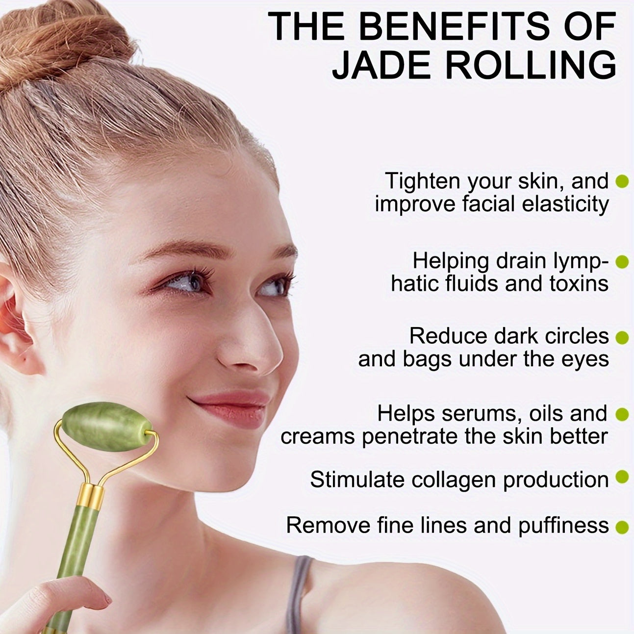 Jade Roller & Gua Sha Set - Face Massager for Anti-Aging